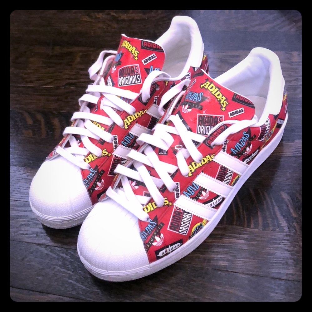 Adidas Original Superstar NIGO AOP RED